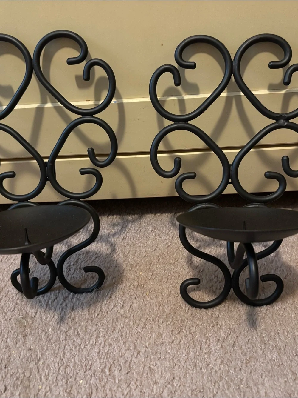 Ornate Black Metal Wall Hook Set - Brand Unspecified